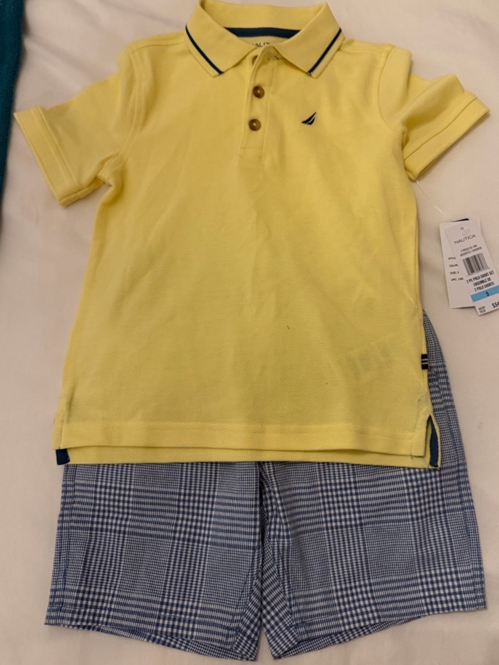 Nautica Yellow Polo with Navy Shorts - Kids